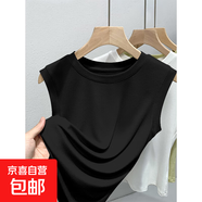 百搭打底背心女內搭2025年夏季新款寬肩坎袖無(wú)袖上衣服外穿高級感 K11-黑色 L 建議95-110斤