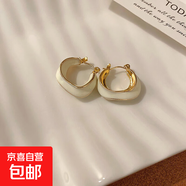 銀針?lè )ㄊ交ǘ鋹?ài)心珍珠耳釘優(yōu)雅高級感復古耳環(huán)小眾氣質(zhì)新款耳飾女 7#耳扣-圓圈-白色