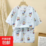 【兒童套裝】女童夏裝短袖套裝寶寶綿綢兩件套 F-G5卡通七分套裝 80