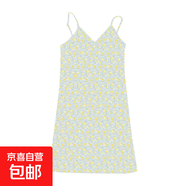美式辣妹內搭印花v領(lǐng)吊帶連衣裙女夏新款碎花吊帶裙女裝 裙4-藍紫 M