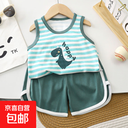 兒童背心套裝a類夏季新款衣服男童韓版寶寶夏款透氣童裝F140 BX34 90 cm