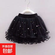 童裝女童半身裙紗裙夏季百搭新款兒童蓬蓬裙女孩公主裙 黑色 120