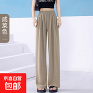 闊腿褲女2025夏季新款高腰寬松直筒褲垂感休閑長褲多色顯瘦山本褲 咸菜-加長款-建議身高166-175cm 2XL -（建議140斤-155斤）