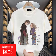 韓版潮牌短袖t恤男2025夏季新款寬松ins潮流休閑青少年百搭上衣QP 對視小丑五分袖T恤 XL