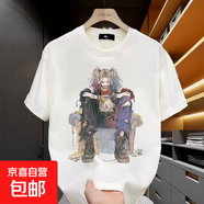 韓版潮牌短袖t恤男2025夏季新款寬松ins潮流休閑青少年百搭上衣QP 沙發(fā)女小丑五分袖T恤 3XL