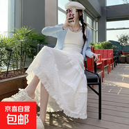 芭蕾蛋糕白色中長(cháng)裙蓬蓬甜美可愛(ài)夏季薄款顯瘦2025最新款低個(gè)子 米白色-加長(cháng) L