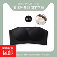 露肩無(wú)肩帶抹胸內衣女運動(dòng)蹦迪防滑條防震透氣不悶無(wú)痕裹胸式文胸 D-南法假日 黑色 M 【34/75ABC】