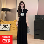 新款中式氣質(zhì)修身套裝時(shí)尚連衣裙2025夏季新款法式氣質(zhì)長(cháng)裙6741 黑色 XL 【120-130斤】