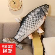網(wǎng)紅仿真魚(yú)玩偶公仔寵物玩具鯉魚(yú)抱枕魚(yú)枕頭毛絨玩具女生男生睡覺(jué) 黑鯽魚(yú) 25厘米