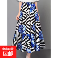 2025夏季花新款半身裙顯瘦長(zhǎng)裙高級(jí)個(gè)性洋氣裙子中長(zhǎng)款半身裙 條紋 4XL 【建議130-145斤】