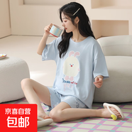 睡衣女夏季女款2025新款純棉女士短袖套裝夏天甜美可愛大碼家居服 Z58042 M