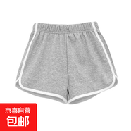 夏季新款運動(dòng)短褲女外穿寬松休閑闊腿褲高腰速干三分褲 卓和J01簡(jiǎn)約褲灰色 XL