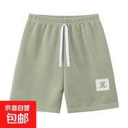 兒童夏季中褲2025新款男女童短褲純色五分褲兒童裝休閑褲子 綠色  ZXS抽繩短褲 120 cm