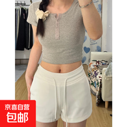 美式辣妹運動短褲子女2025夏季新款外穿高腰修身顯瘦休閑包臀熱褲 白色【爆款辣妹短褲】 M 【90-105斤】