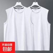 冰感運(yùn)動背心男2025新款籃球服冰絲透氣速干上衣健身無袖國潮t恤 純白+純白【光版蝴網(wǎng)背心】 5XL 建議180-200斤