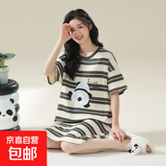 睡裙女夏季純棉女士短袖睡衣女款夏天2025新款連衣裙寬松孕婦可穿 Z631 L