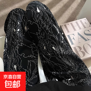 2025年新款棉綢睡褲女春秋季新中式家居褲可外穿媽媽款長(cháng)褲夏薄款 白茶 L （建議110-135斤）