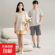 純棉睡衣情侶夏季男款女士夏款2025新款套裝春秋款韓風(fēng)家居服夏天 Z66018情侶 2XL 女
