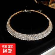 法式鑲鉆花朵珍珠項(xiàng)鏈時(shí)尚輕奢氣質(zhì)鎖骨鏈小眾送女友禮物飾品配飾 6#項(xiàng)圈-銀色-三層