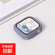 適用applewatch硅膠保護殼S11邊框殼iwatchS10/se代半包軟殼硬殼41mm/45mm蘋果手表表帶防摔 半包軟殼-薰衣草灰 iwatch4/5/6/se【44mm表盤】