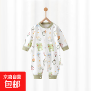 【貝樂咿四季爬服】嬰兒純棉連體衣新生兒連身衣無骨長袖衣服 6385水果蛙 90cm 90cm