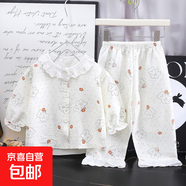 新款女童家居服睡衣套裝薄款蕾絲花邊空調(diào)服夏季爆款寶寶童裝 2501花邊睡衣可愛熊 100 cm
