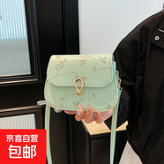 今年流行蕾絲小包包女2025新款時(shí)尚春網(wǎng)紅夏鏈條斜挎包小方包 綠色