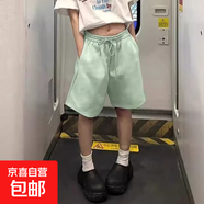 休閑運(yùn)動(dòng)褲女2024新款夏季薄款寬松顯瘦百搭闊腿五分短褲子潮ins T61薄荷綠色 XL