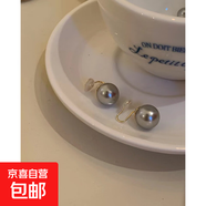 日韓簡(jiǎn)約珍珠小蚊香盤(pán)耳夾無(wú)耳洞感小眾秋冬耳環(huán)女耳飾品耳釘 銀灰色14mm一對【蚊香盤(pán)耳夾配軟