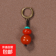 藏族耳環(huán)復古民族風耳墜個性耳釘康巴漢子藏式耳飾 紅圓單只