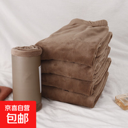 珊瑚絨睡褲女純色長(cháng)褲秋冬季珊瑚絨加絨加厚暖暖打底褲可外穿秋褲 平板咖色褲子1件 均碼（適合80-130斤）