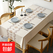北歐風(fēng)桌布防水防燙pvc茶幾墊長方形家用加厚餐桌布臺布免洗防油 民族風(fēng)A(防水防油) 90*140cm