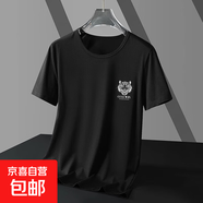 其他品牌冰絲速干t恤男短袖夏季透氣運動(dòng)半袖體恤青少年大碼網(wǎng)眼上衣-SL 黑色 【單件裝】 3XL 【推薦145-165斤】