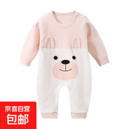 【寶寶四季爬服】寶寶春秋新款哈衣長(cháng)袖純棉爬服嬰兒連體衣 A-3小粉熊(偏小一碼) 90cm