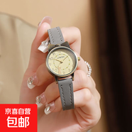 LAKDN港風(fēng)韓版貓耳朵復(fù)古手表女款初高中生輕奢小眾氣質(zhì)靜音夜光 灰色