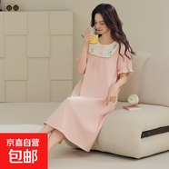 睡裙女士夏季純棉2025新款短袖寬松加大碼胖mm田園風(fēng)碎花長款裙子 Z31004 4XL
