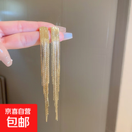 銀針中古圓形花朵流蘇耳環(huán)歐美復(fù)古金屬感耳釘氣質(zhì)輕奢耳飾批發(fā)女 39#銀針-金色流蘇