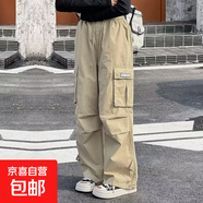 女大童褲子秋冬2025新款洋氣青少年女孩寬松休閑褲女童工裝褲冬裝 RWC-K187【卡其色】春秋款 160cm