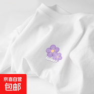 220克純棉2025冰川藍短袖t恤女夏季內(nèi)搭t恤甜美學生上衣B701YL 1698白色 M