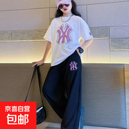 女大童洋氣夏季套裝2025新款時(shí)髦小女孩潮酷穿搭初中生運動(dòng)兩件套 WX-NN34【白色】 170