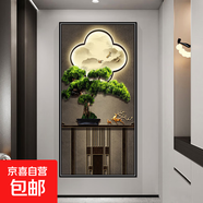 新中式玄關(guān)裝飾畫(huà)3d立體貼畫(huà)自粘壁紙客廳背景墻入戶(hù)走廊過(guò)道墻貼 月枝如歌 寬90cm-高180cm