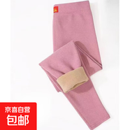 傾慕汐羽冬季保暖駝士加絨加厚高腰彈力加絨加厚打底褲大碼棉褲秋 豆粉色 XL(85-110斤