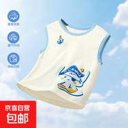 兒童背心夏季無袖嬰兒背心男女寶寶短袖T恤純棉印花上衣清涼坎肩 章魚海盜 80 cm 推薦身高73-79cm