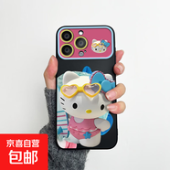 蘋果16手機(jī)殼適用iPhone15promax/華為/榮耀防摔全包鏡頭保護(hù)套沖浪hello kitty個(gè)性創(chuàng)意男女款潮 磨砂大視窗-黑色-AE151沖浪凱蒂 華為暢享20PRO