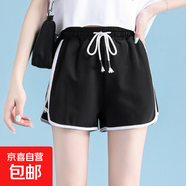 【運(yùn)動(dòng)短褲】女裝夏季新款高腰寬松休閑直筒外穿高腰顯瘦 J02黑色 L