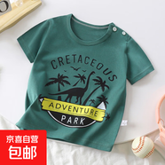 兒童短袖男童純棉夏季新款2025T恤寶寶卡通中小女童短袖韓版 G01-森林恐龍 73