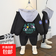 春季新款女童春秋裝外套兒童時髦幻彩中大童女孩薄款洋氣收腰風(fēng)衣 迷宮字母外套黑色 90