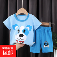 2025夏季新款兒童短袖T恤套裝韓版嬰幼兒寶寶短袖短褲倆件套 f18-毛毛狗 100 cm