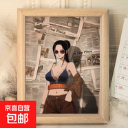 海賊王路飛索隆擺臺相框桌面擺件飾品二次元生日禮物ins裝飾畫框 港風羅賓 A4