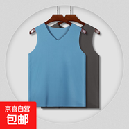 背心男士冰絲無痕純色打底衫夏季薄款運(yùn)動(dòng)坎肩內(nèi)衣無袖t恤速 4條裝混色 2XL